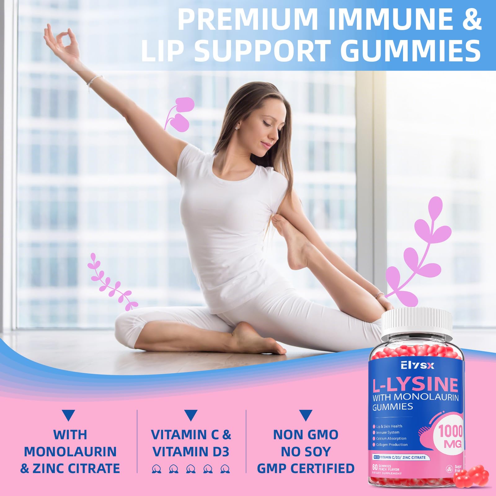Amazon.com: Elysx L-Lysine Gummies 1000mg, Sugar-Free Chewable